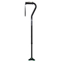 Hugo Ergonomic Offset Handle Cane with QuadPod Cane Tip - Ebony