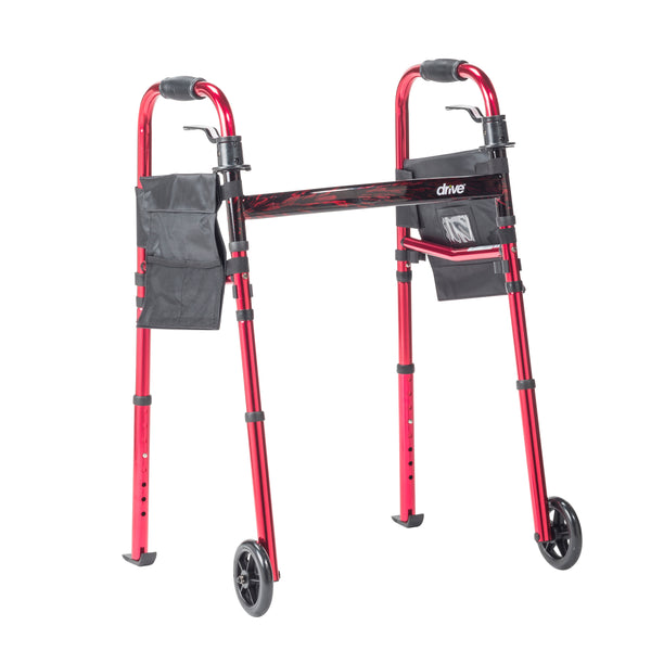 Deluxe Folding Travel Walker with 5" Wheels