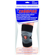 Ea/1 Champion Knee Wrap/Stabilizer Pad Black Universal