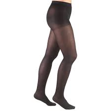 Pr/1 Truform Ladies' Opaque Pantyhose 20-30Mmhg Closed-Toe Black Small (28-46")