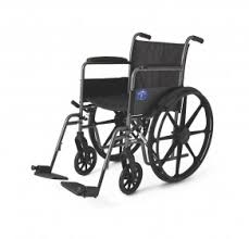 Wheelchair 18" Seat W/ 24" Rear Wheels W/ Fixed Full-length Arms & Swing-away Footrests Black