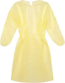 Disposable Polypropylene Isolation Gown W/ Waist & Neck Ties Regular/large Yellow