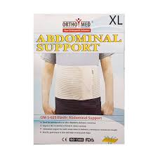 Ea/1 Otc Medium Abdominal Support 10" Unisex Small (24-30") White W/ 4 Elastic Side-Pull Straps