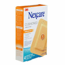 Bx/4 Nexcare Waterproof Cushioned Adhesive Pad