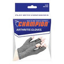 Pr/1 Champion Arthritic Gloves Small (7 - 7 3/4") Black Unisex Lightweight W/ Interior Lining Open Fingertips Anatomically Shaped