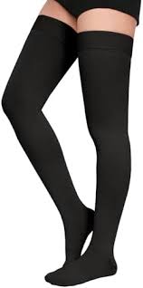 Ea/1 Truform Opaque 20-30Mmhg Ladies Thigh-High Closed-Toe Small Black Compression Stocking Latex-Free