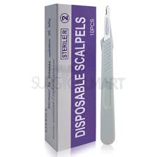 Stainless Steel Scalpel, #15, Plastic Handle, Sterile, Disposable