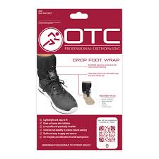 Ea/1 Otc Drop Foot Wrap One Size Adjustable Detachable Plastic Inlay W/ Elastic Strap & Quick-Release Clip Black Everyday & Extended Use