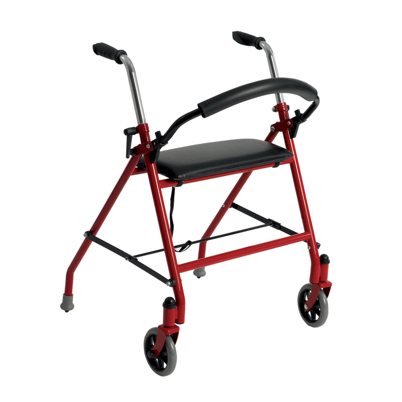 Two Wheeled Walker with Seat - Red