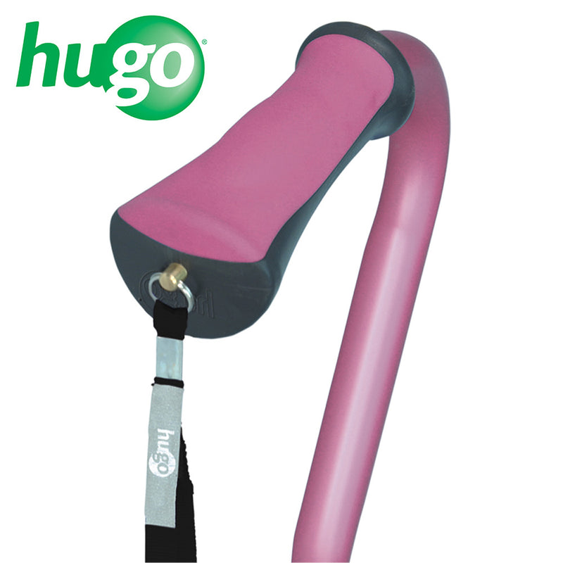 Hugo Ergonomic Offset Handle Cane - Rose