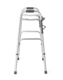 Adult 2-Button Folding Walker without Wheels, 1" Adjustable