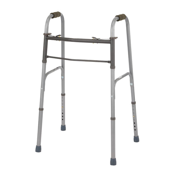 Medline Junior 2-Button Folding Walker without Wheels, Basic