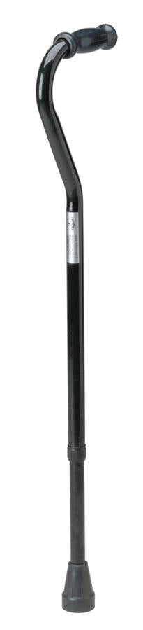 Medline Offset Handle Bariatric Cane, Black, Steel