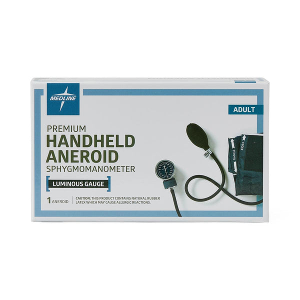 Medline Elite Handheld Aneroid Blood Pressure Unit, with Adult Cuff