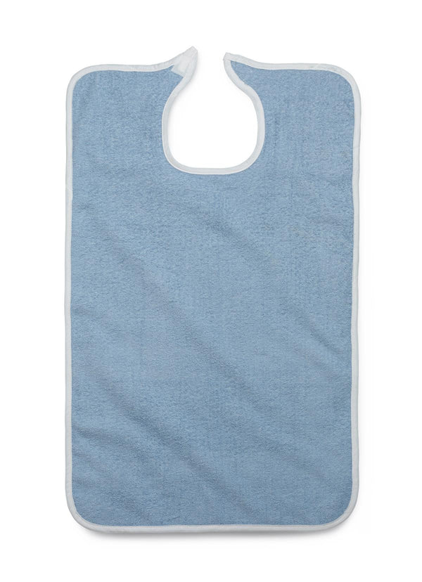 Medline Terry Cloth Clothing Protector with Hook-and-Loop Сlosure, Hook-and-Loop Strap, Blue