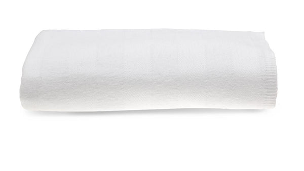 Medline Herringbone Spread Blanket, White