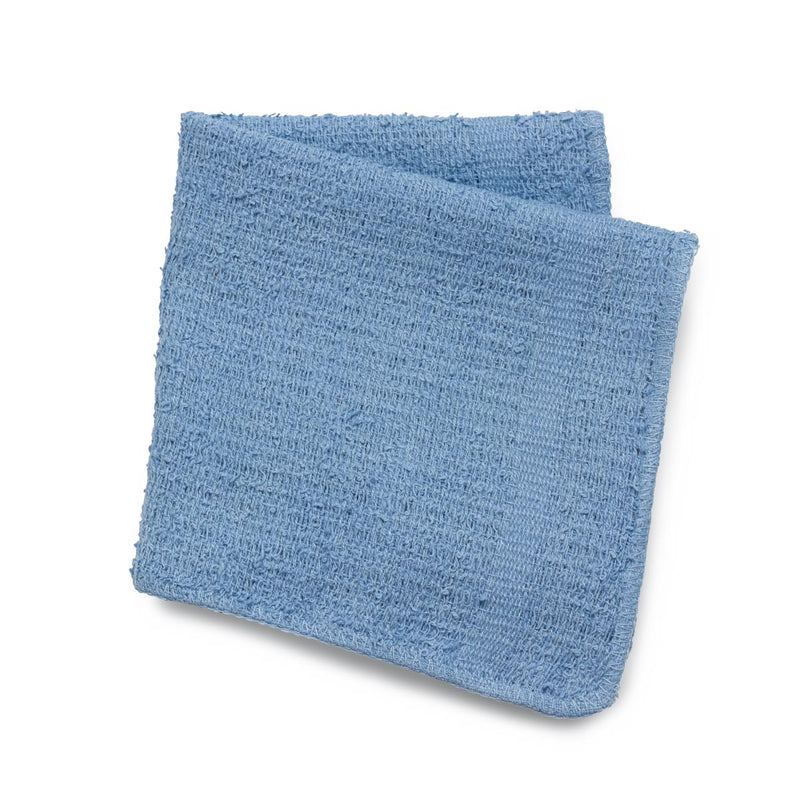 Medline Premium 100%-Cotton Ring-Spun Terry Washcloth, 11" x 11" (28 x 28 cm), 0.07 lb., Blue