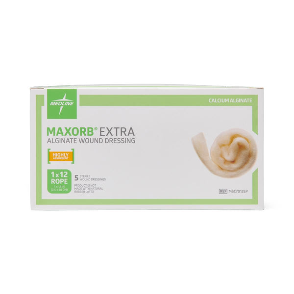 Maxorb® Ag Silver 100%-Calcium Alginate Dressing, 1" x 12" (2.5 cm x 30 cm), Rope