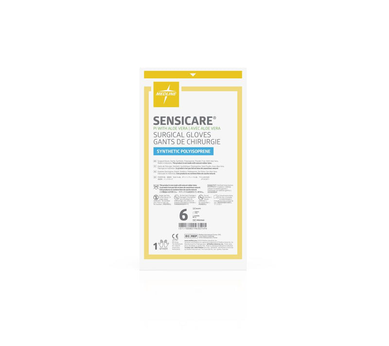 SensiCare PI Sterile Powder-Free Polyisoprene Surgical Glove with Aloe, White