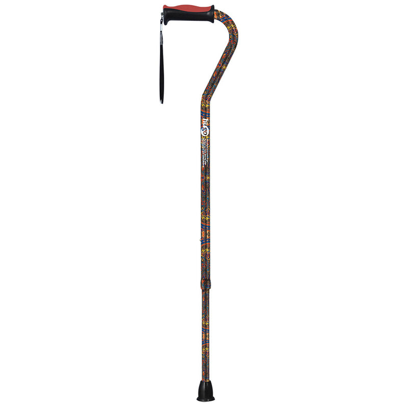 Hugo Ergonomic Offset Handle Cane - Paisley