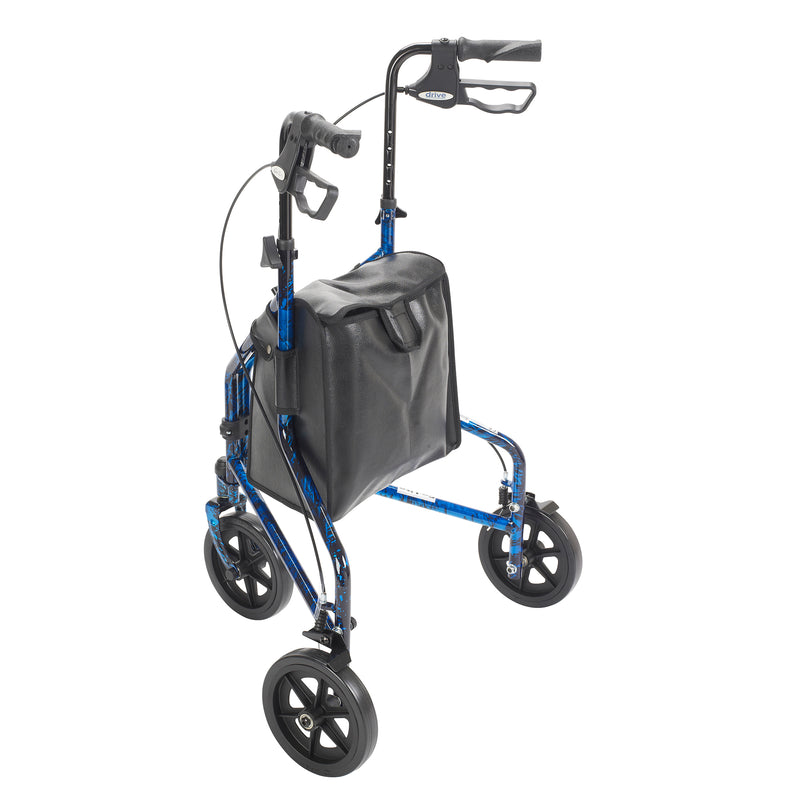 Deluxe 3 Wheel Aluminum Rollator, 7.5" Casters