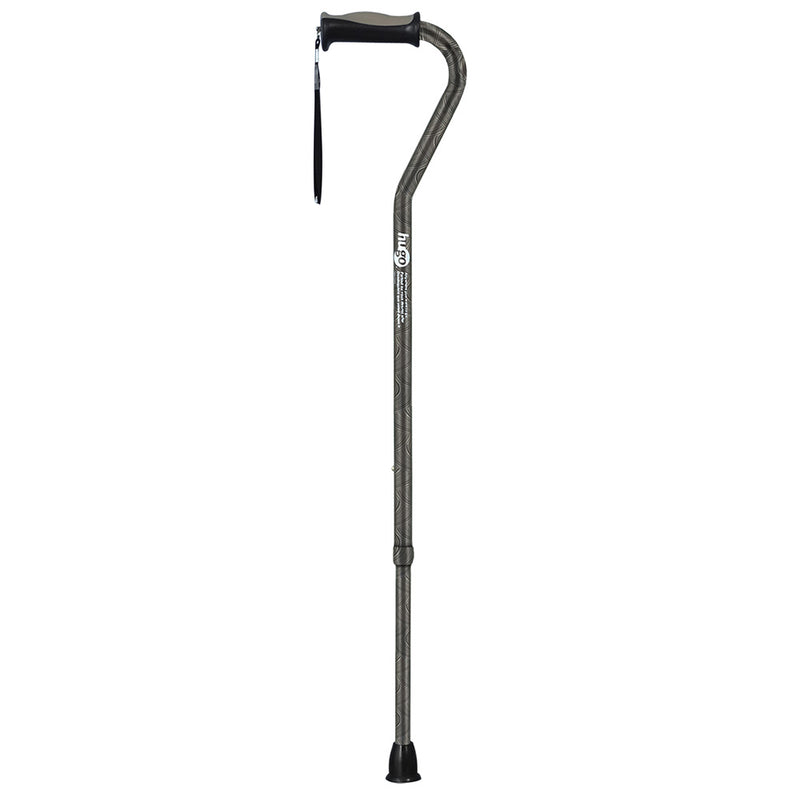 Hugo Ergonomic Offset Handle Cane - Carbon Swirls