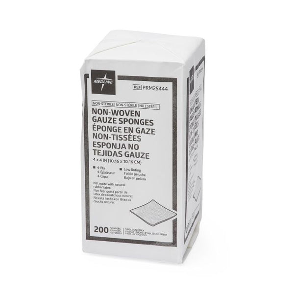 Non-Sterile Non-Woven Gauze Sponge, 4-Ply, 4" x 4"