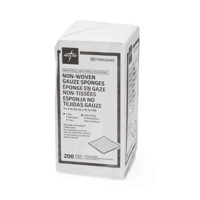 Non-Sterile Non-Woven Gauze Sponge, 4-Ply, 4" x 4"