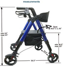 MOBB Health Care Bariatric Aluminum Rollator Blue or Black