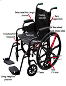 MOBB Health Care 18'' Aluminum Wheelchair/Lightweight Transport Chair DUO