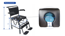 MOBB Health Care 4 Way Padded Steel Commode Chair with Wheels