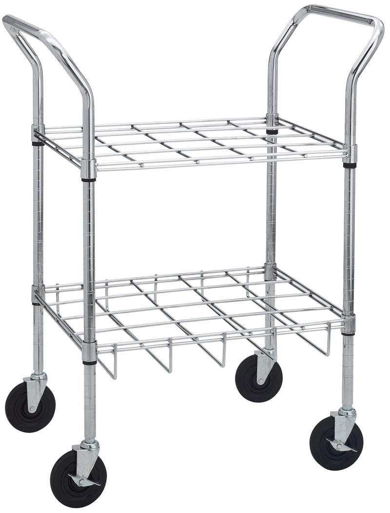 Chrome Oxygen Cylinder Cart - Holds 12 Cylinders