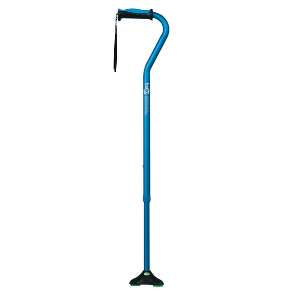 Hugo Ergonomic Offset Handle Cane with QuadPod Cane Tip - Aquamarine