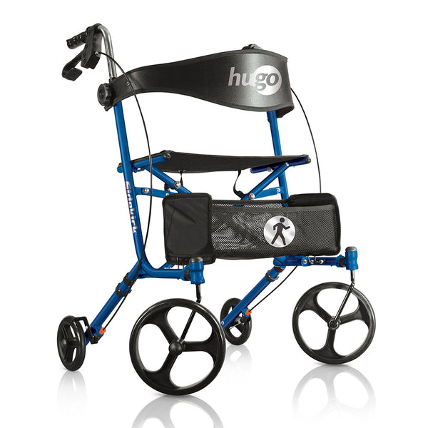 Hugo Sidekick Side-Folding Rolling Walker with a Seat - Blueberry