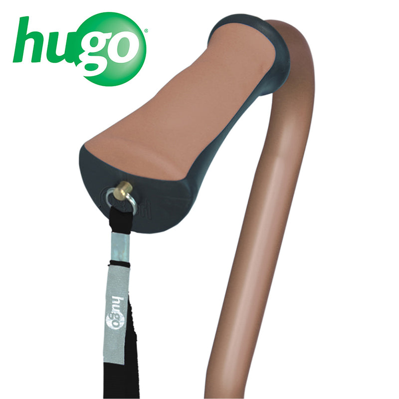 Hugo Ergonomic Offset Handle Cane - Cocoa