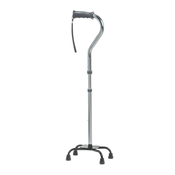 Folding Quad Cane, Small Base, Charcoal, 1EA, 12/CV