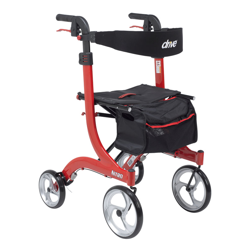 Nitro Aluminum Rollator, Tall Height, 10" Casters