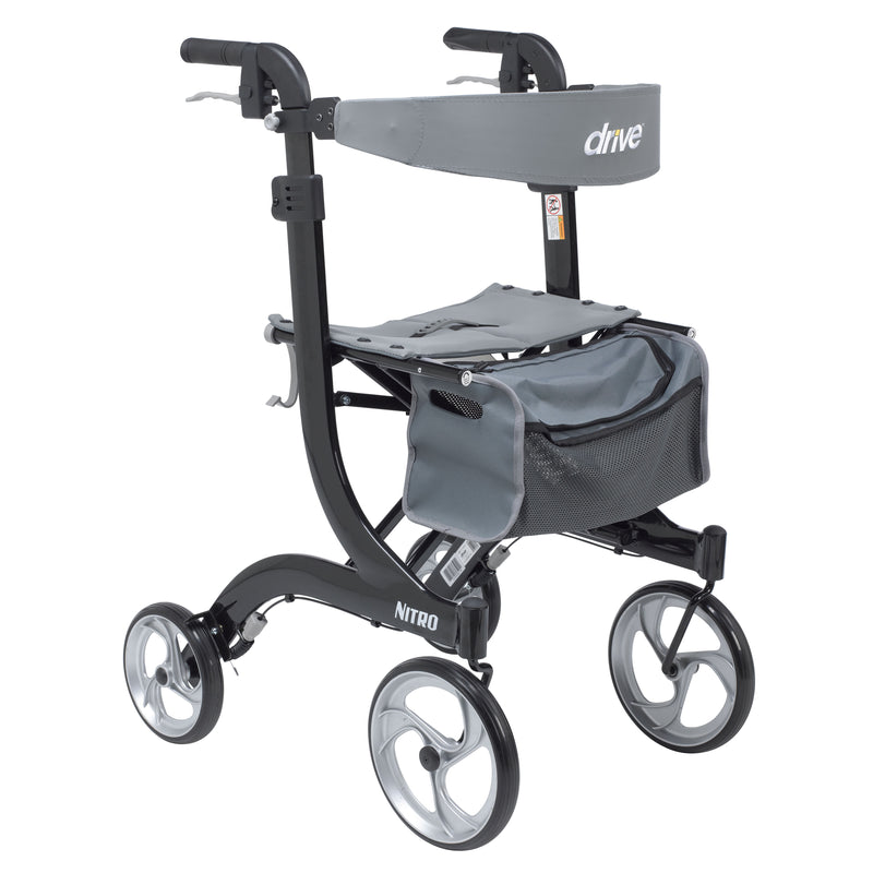 Nitro Aluminum Rollator, Tall Height, 10" Casters